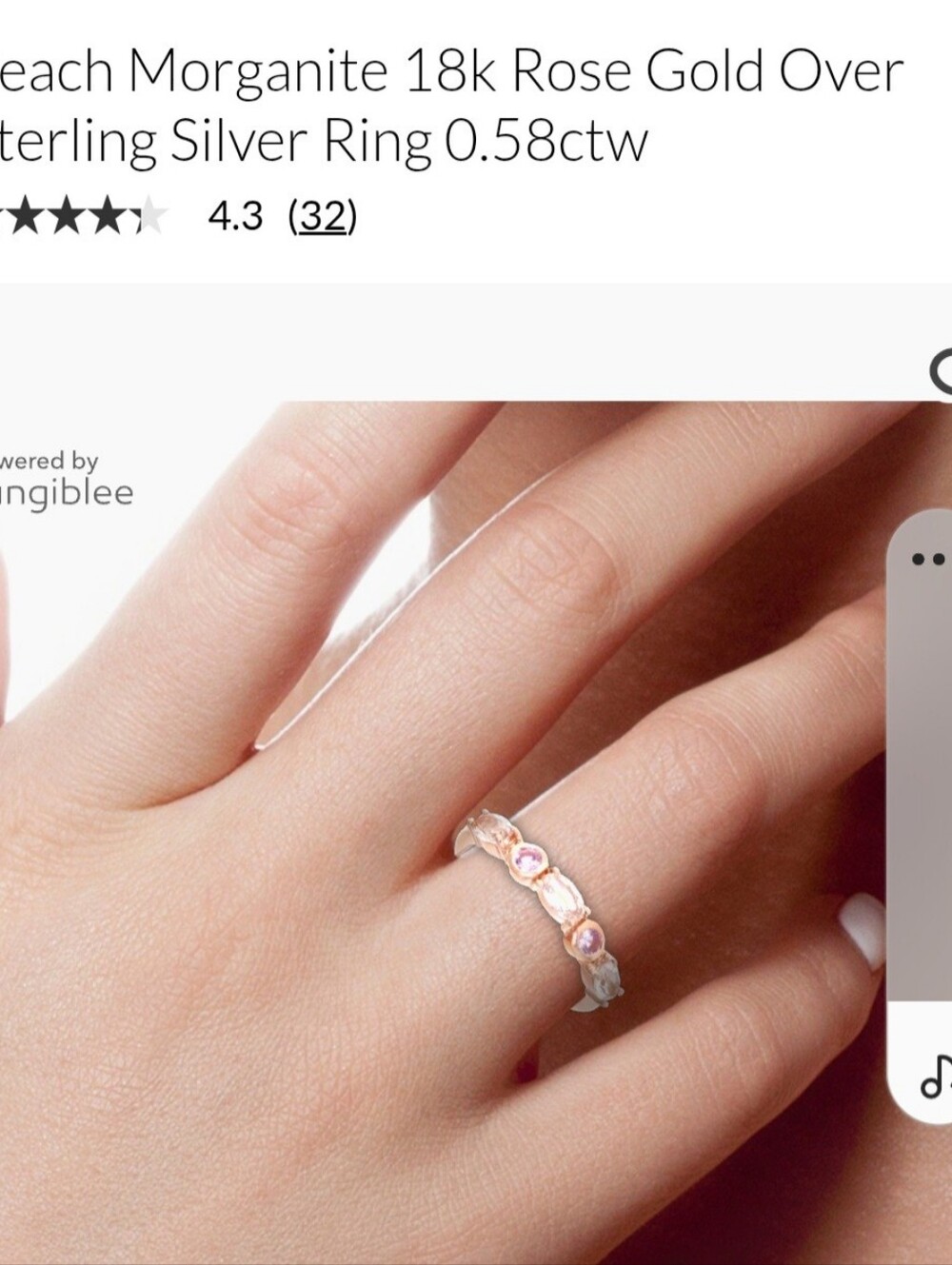 18K Rose Gold Morganite & Sapphire Ring
